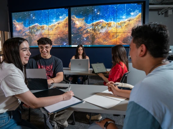 group of students at study lab