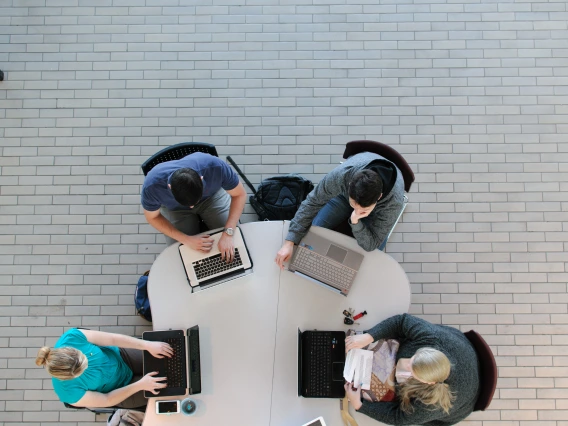 students with laptops