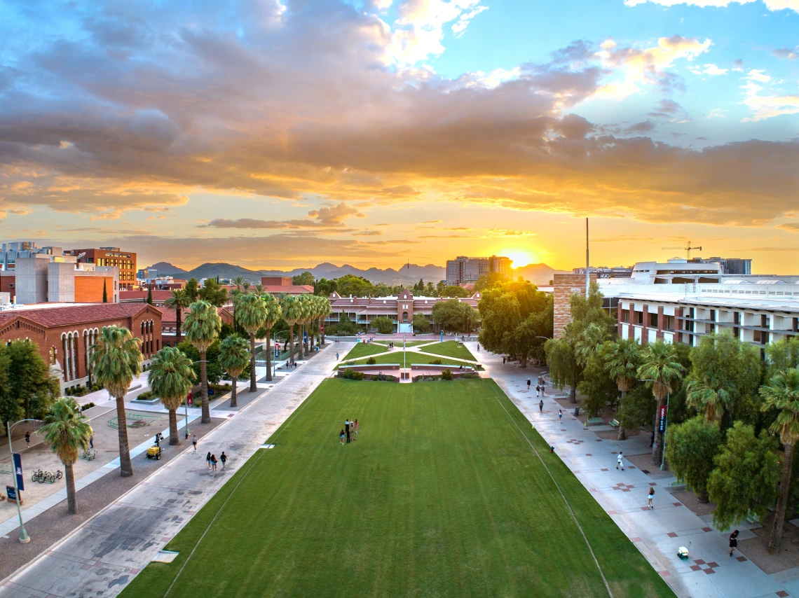 Drone shot of U of A Mall
