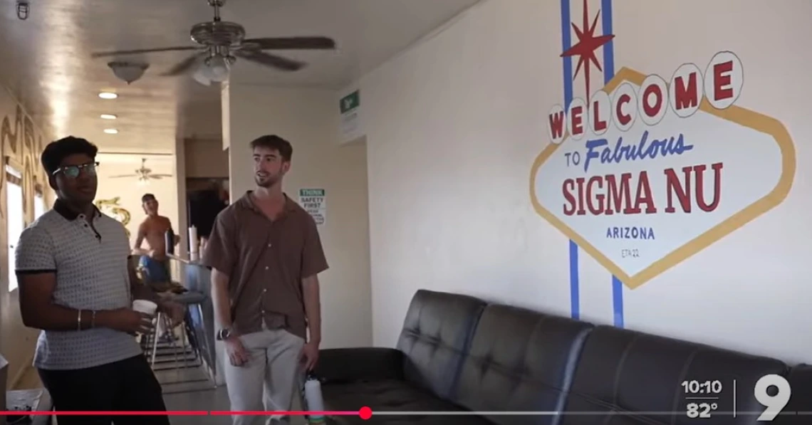 Screenshot from Sigma Nu KGUN9 segment